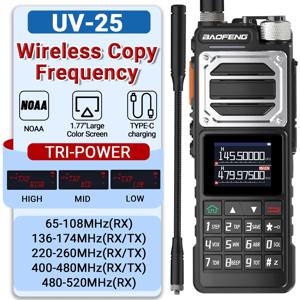 Baofeng UV-25 워키토키, 무선 복사 주파수, 장거리 트라이 밴드, 양방향 햄 라디오, 강력한 NOAA C 타입 아마추어 라디오