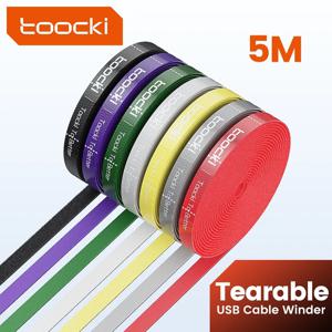 Toocki 정리함 케이블 관리 찢어진 오거나이저 케이블, 10mm 너비 와인더 타이, 전화 액세서리 와이어 코드 정리함, 5m