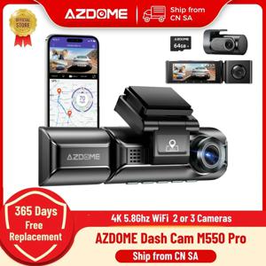 업그레이드 AZDOME M550 Pro 차량용 DVR 대시 캠, 와이파이 2/3 카메라, 전면 캐빈 및 후면 캠, GPS 야간 투시경 주차 모니터, 4K 5.8Ghz