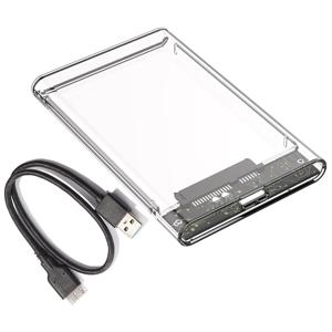 2.5 인치 c타입 usb 2.0 usb 3.0 sata 2.5 인치 외장 하드 디스크 드라이브 케이스, hdd 인클로저 완전 투명 케이스