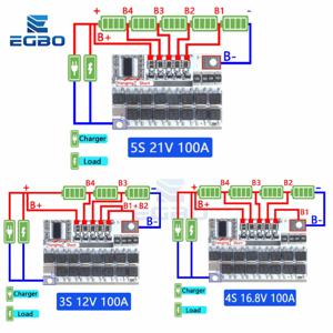 리튬 이온 Lmo 삼원 배터리 보호 회로 기판, 리튬 폴리머 밸런스 충전, 3s 4s 5s Bms, 12V, 16.8V, 21V, 3.7V, 100a