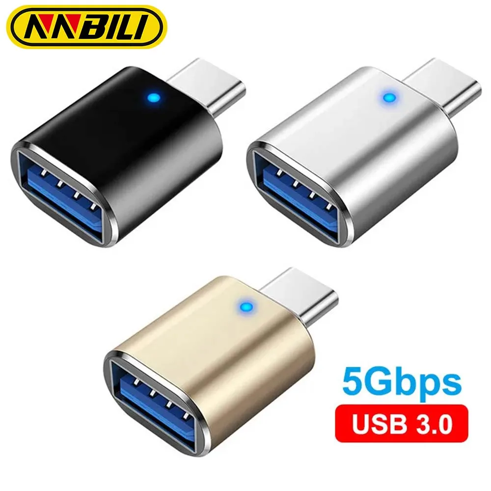 NNBILI USB 3.0-C 타입 어댑터 OTG-USB C USB-A-마이크로 USB C타입 암 커넥터, 화웨이 삼성 샤오미 포코 어댑터용