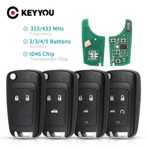 KEYYOU 2/3/4/5 버튼 자동차 원격 키 DIY, OPEL/VAUXHALL Astra J Corsa E Insignia Zafira C 2009-2016 315 / 433MHz ID46 칩