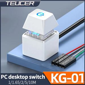 Teucer 데스크탑 PC 스위치 컴퓨터 마더보드 외부 시작 전원 켜기/끄기 단추 익스텐션 케이블, 가정 사무실 단추, KG-01