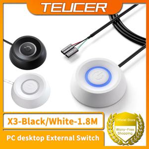 TEUCER X3 1.8m 케이블, 컴퓨터 데스크탑 전원 스위치, LED 조명, PC 마더보드 외부 시작 전원 단추 익스텐션 케이블