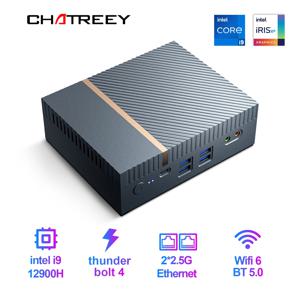 Chatreey IT12 미니 PC, 인텔 코어 i5 1340P i9 12900H 게이밍 데스크탑 컴퓨터, 2x2.5G 이더넷 PCIe 4.0 와이파이 6 썬더볼트 4