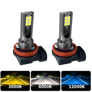 LED 자동차 안개등, H11 H8 H4 H7 H1 H16 H3 H10 9005 HB3 9006 HB4, 6000K 헤드라이트 전구, 3000K 12000K 4300K 자동 안개등, 2 개