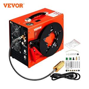 VEVOR 4500Psi PCP 공기 압축기 고압 펌프, 12V 110V 220V, 내장 어댑터 및 팬, 공기 소총, 다이빙 병 자동 정지