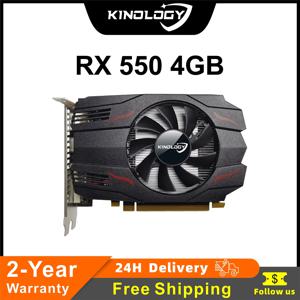 Kinology 그래픽 카드 AMD GPU Radeon RX 550 4G GDDR5 128 비트 14nm 컴퓨터 PC RX550 PCI-E 3.0 게이밍 비디오 카드, 완전 신제품