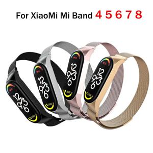 Xiaomi Mi 밴드 8 7 6 5 4 스테인레스 스틸 팔찌 코레아 Xiaomi Miband 4 5 6 7 8 밴드 마그네틱 용 밀라노 루프 스트랩