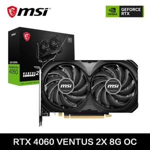 MSI GeForce RTX 4060 VENTUS 2X 블랙 8G OC 게이밍 그래픽 카드, 8G GDDR6 128 비트 PCI-E 4.0x8 HDMI DP 8 핀 데스크탑 비디오 카드, 신제품