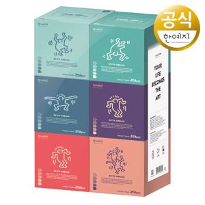 한예지 키스해링 오브제[OBJET] 천연펄프 미용티슈 250매 6입 1팩