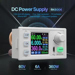 RK6006 DC 조정 전원 공급 장치, 6A 60V DC to DC 스텝 다운 전압 벤치 펌웨어 업그레이드, USB 안정화 전압 벅 컨버터