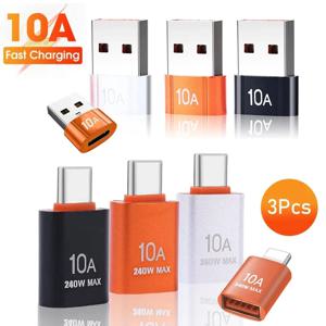 USB 3.0 C타입 어댑터, C타입 암-USB 수 변환기, 맥북 샤오미 삼성 OTG 커넥터용 고속 충전 데이터 전송, 10A