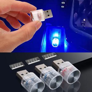 차량용 미니 USB LED 분위기 조명, 파티 앰비언트, 휴대용 플러그 앤 플레이, 자동차 장식 인테리어 램프, 12V, 1PC