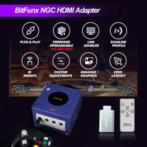 Bitfunx GC 비디오 HDMI 어댑터, 디지털 AV-HDMI GC2HDMI, 닌텐도 게임큐브 NGC DOL-001 게임 콘솔용