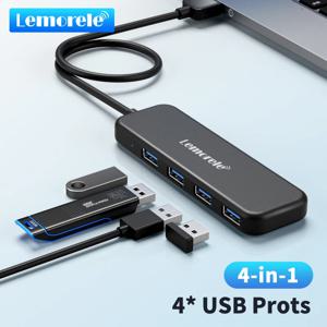 Lemorele USB 3.0 어댑터, 고속 데이터 변속기, 노트북 컴퓨터 액세서리용, 4 포트, A 타입 허브, OTG 어댑터