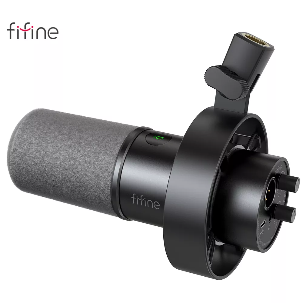 FIFINE USB XLR 다이나믹 마이크, 쇼크 마운트, 터치 음소거, 헤드폰 잭, 볼륨 컨트롤, PC 또는 사운드 카드 녹음용-K688