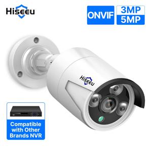 Hiseeu-5mp 오디오 IP 보안 감시 카메라 POE H.265, 야외 방수 IP66 CCTV 카메라 P2P 비디오 홈 POE NVR