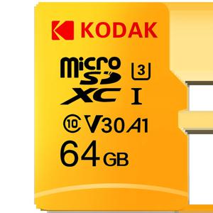 Kodak 마이크로 SD 메모리 카드, 스마트폰, 디지털 카메라, 태블릿 및 드론용 고속 클래스 10 U3 UHS-I, 32GB-256GB