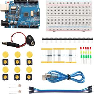 DIY 전자 스타터 키트, UNO R3 아두이노 회로 보드용, 전자 12 인 1 프로그래밍 가능, 엔지니어링 코딩 교육