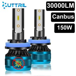 Canbus H4 LED 전조등 CSP 칩 LED H7 H1 H11 H8 H9 9005 9006 HB3 HB4 150W 안개등 자동 헤드램프 6000K 30000LM 12V