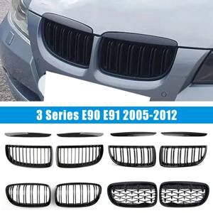 자동차 앞 범퍼 그릴, 블랙 그릴 ABS, BMW 3 시리즈 E90 E91 2005 2006 2007 2008 적합