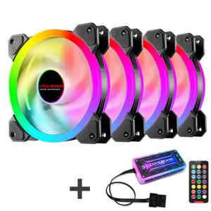 TEUCER 컴퓨터 선풍기 레인보우 RGB 4 핀, 고성능 게임용 PC 선풍기, B12025, 120mm