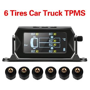 태양열 자동차 RV 트럭 TPMS 타이어 압력 모니터링 시스템, 6 개의 외부 센서 포함, 무선 180 ° 조절 가능, 방수 브래킷