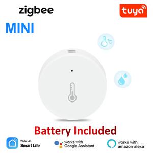 Tuya ZigBee 미니 온도 습도 센서, 스마트 홈 원격 모니터, 게이트웨이 알렉사 구글 홈 음성 앱 제어와 함께 작동