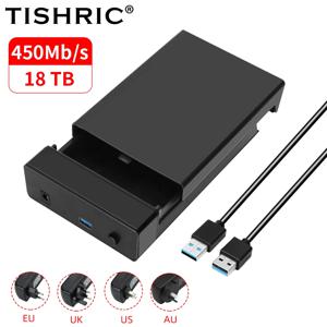 TISHRIC 외장 HDD 케이스, 2.5, 3. 외장 하드 드라이브 박스 인클로저, SATA to USB 3.0 하드 디스크 케이스 어댑터, 450 Mb/s, 18TB, 5 SSD