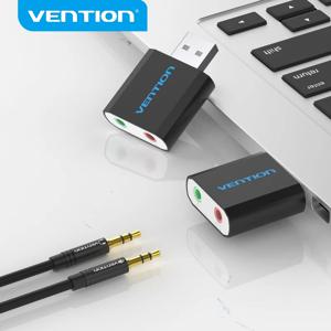 Vention USB 사운드 카드 USB 오디오 인터페이스 헤드폰 어댑터, 마이크 스피커 노트북 PS4 컴퓨터 외장 사운드 카드