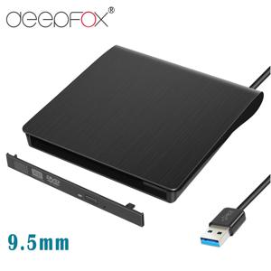 DeepFox USB 3.0 SATA 광학 드라이브 케이스 키트, 광학 드라이브 없는 노트북용 외장 모바일 인클로저 DVD/CD-ROM 케이스, 9.5mm