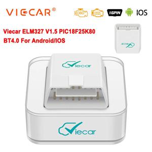 Viecar 자동차 진단 스캐너, 자동 도구 코드 리더, ELM327 V1.5, 블루투스 4.0, OBD 2, OBD2, PIC18F25K80, ELM 327 V1, 5 OBDII