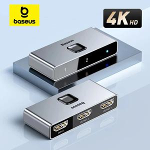 Baseus-HDMI 호환 스위처, 4K, 60Hz, 양방향 1x2, 2x1 HDR 오디오 어댑터, PS4 TV 박스 4K HD HDMI 호환 스위처