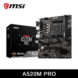 MSI AMD A520M PRO 마더보드, 지지대 Ryzen CPU R3 R5 R7 5000 및 3000 시리즈 메인보드, AM4 M.2 NVME 듀얼 채널 DDR4, 완전 신제품