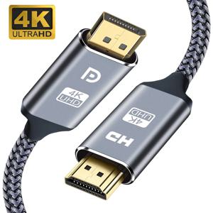 PC HDTV 프로젝터용 디스플레이 포트-HDMI 호환 케이블, 4K 30Hz DP-HD 어댑터, 디스플레이 포트 비디오 오디오, 3ft, 6ft, 10ft