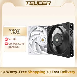 TEUCER T30 고속 대용량 케이스 선풍기, PWM 2150RPM 컴퓨터 케이스 냉각 시스템, 선풍기 120mm SFDB PC 게이머 CPU 쿨러, 12cm