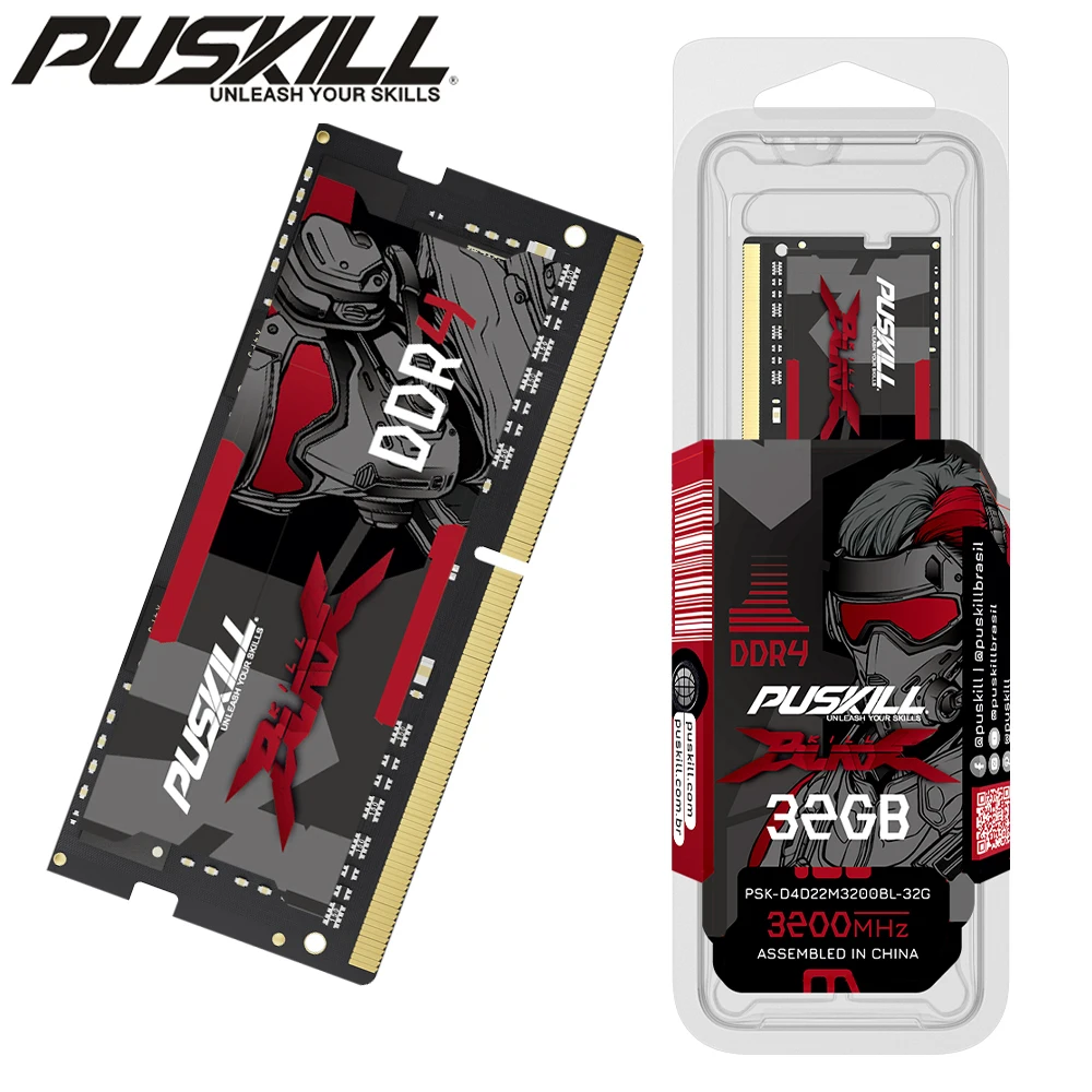 PUSKILL-고성능 노트북 메모리 램, DDR4 8GB 4GB 16GB 2400mhz 2133 2666mhz Sodimm