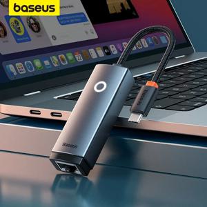 Baseus USB C에서 이더넷 어댑터, 알루미늄 기가비트 USB C 어댑터, 노트북 맥북 프로용, 1000/100Mbps USB 랜, RJ45 네트워크 카드