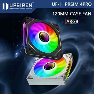 UPSIREN UF-1 프리즘 4 프로 컴퓨터 섀시 선풍기, ARGB 4 핀 PWM 저소음 냉각 선풍기, 12V 대용량 풍량 45.2CFM/600-1500RPM, 12cm