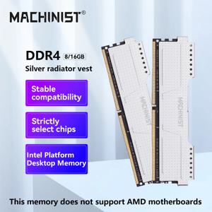 MACHINIST 데스크탑 메모리, 방열판 포함, DDR4 RAM PC DIMM, 모든 마더보드용, 16GB, 8GB, 2133HMz, 2666HMz, 3200HMz