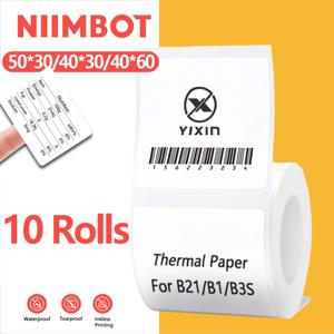 NiiMBOT 감열 스티커, Niimbot 미니 프린터 공식 라벨 용지, B1, B21, 3, 5/10 롤 용지