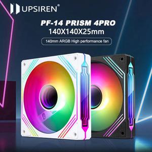 UPSIREN PF-14 프리즘 4PRO 컴퓨터 섀시 선풍기, ARGB 4 핀 PWM 저소음 냉각 선풍기, 12V 대용량 풍량, 61.5CFM, 650-1800RPM, 14cm