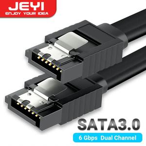 JEYI SATA III 케이블, 스트레이트 벤드 HDD SDD 데이터 케이블, 잠금 래치 포함, SATA HDD SSD CD 드라이브 라이터 데스크탑 PC용, 6Gbps, 39cm