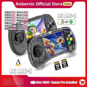 ANBERNIC RG ARC-S/RG ARC-D 레트로 게임, 휴대용 게임 콘솔 에뮬레이터, 리눅스 시스템, 3500mAh HD 호환, RK3566, 4.0 인치, 640x480