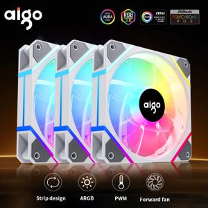 Aigo AM12PRO Ventoinha 컴퓨터 선풍기, 120mm 4 핀 PWM ARGB 3 핀 5V 냉각 선풍기, RGB 공기 송풍기, cpu 선풍기, 12cm 섀시 선풍기