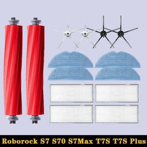 샤오미 로보락 S7 맥스 S70 T7S 플러스용 필터 걸레 천, 로봇 진공 청소기 액세서리, 메인 사이드 브러시 예비 부품