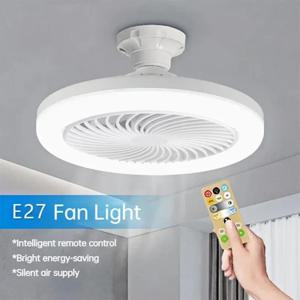 침실과 거실용 LED 스마트 천장 선풍기 조명, 리모컨 3 단 E27 AC85-265v, 3 인 1