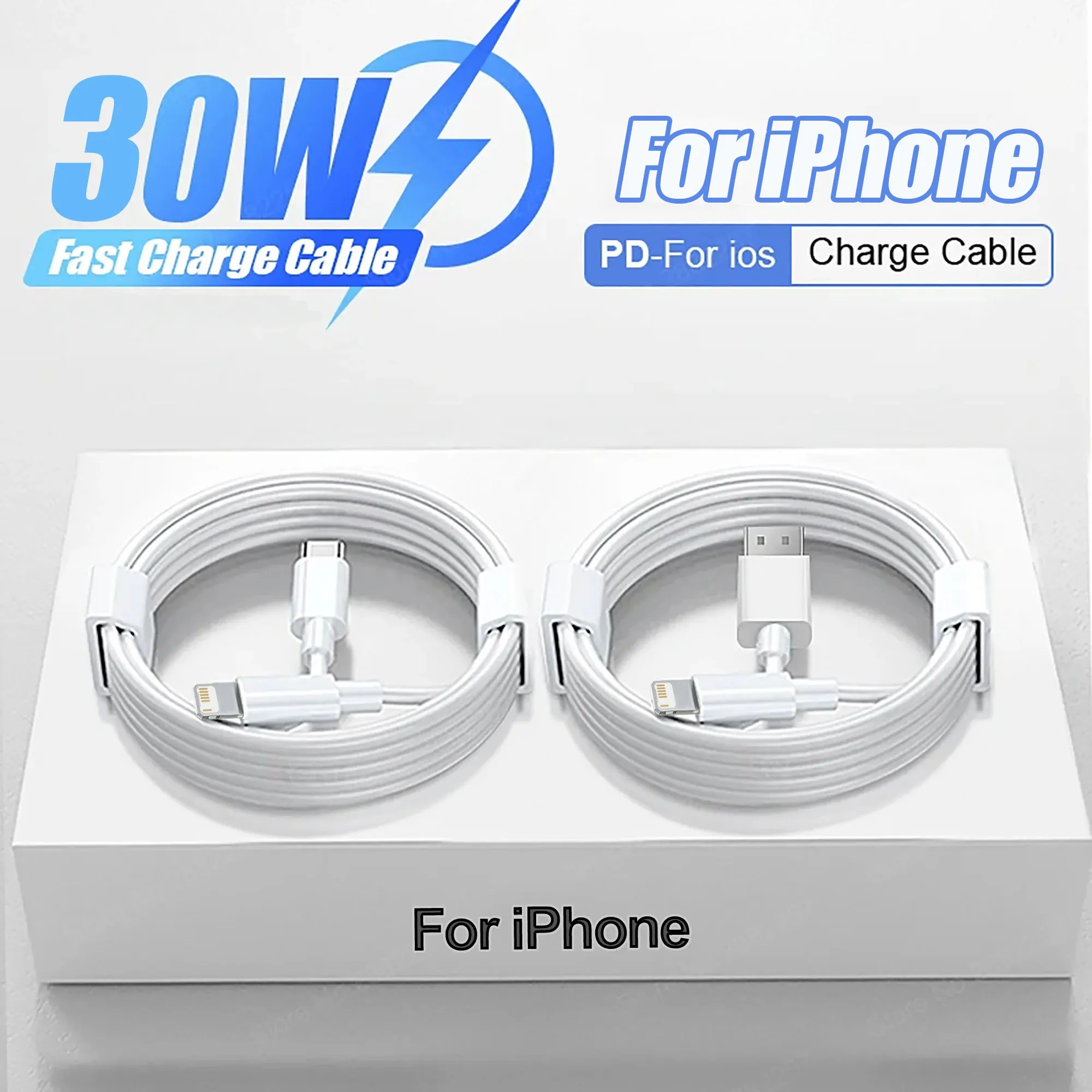 For iPhone 고속 충전 USB C 케이블, 아이폰 14, 13, 12, 11, 프로 맥스, 데이터 라인, 8, 7, 6 플러스, XS, X, XR, SE2020, 고속 충전 휴대폰 액세서리, 30W